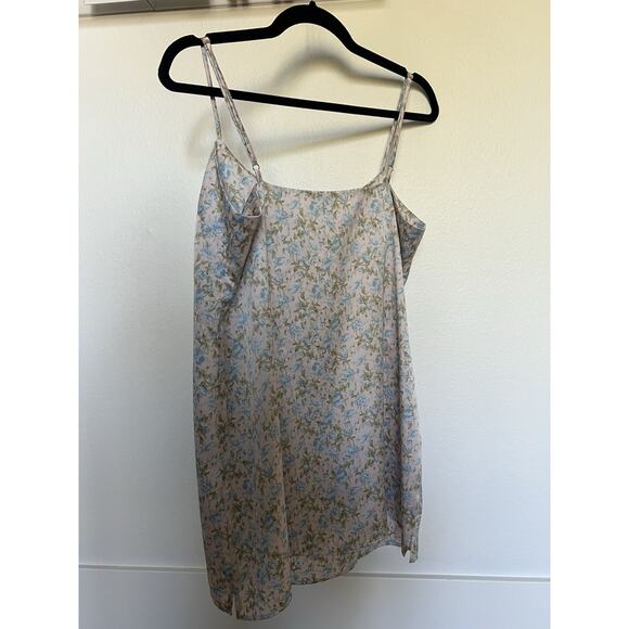 Show Me Your Mumu Women’s Satin-like Mini Dress Pink & Blue Floral Print Size M - Picture 2 of 6